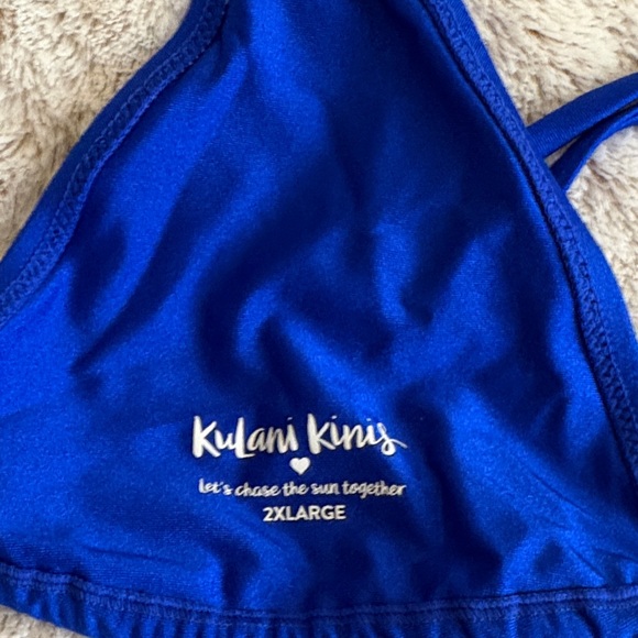 Kulani Kinis Royal Blue Triangle Bikini Top - Picture 2 of 3
